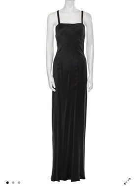Helmut Lang Black Silk Column Slip Gown